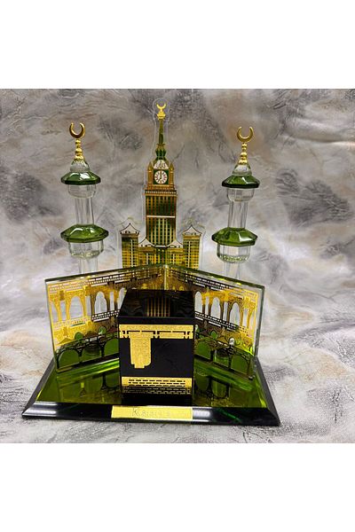 Generic A masterpiece of a model of the Kaaba with the two minarets and the clock tower