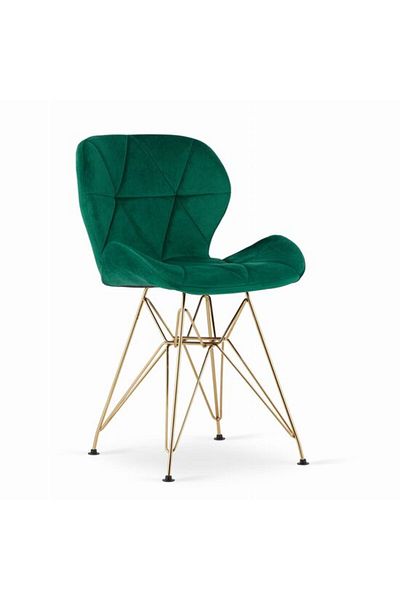 Avex Kitchen/living room chair, Artool, Nest, velvet, metal, green and gold, 47x53x73 cm