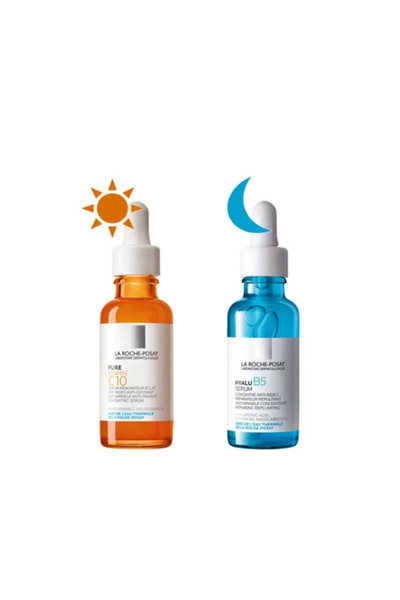 La Roche Posay Anti-Aging Set: Vitamin C12, Hyalu B5 & Eye Serum for Radiant,...
