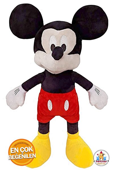 PapatyamPartiEvi Yeni Sezon 50 cm Mickey Mouse Temalı Kırmızı Peluş Oyuncak -...