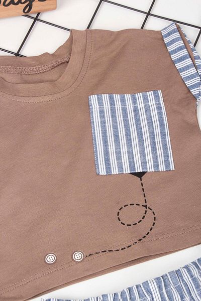 TRENDİMİZBİR Striped and Pocket Detailed Shorts Set for Baby Boy