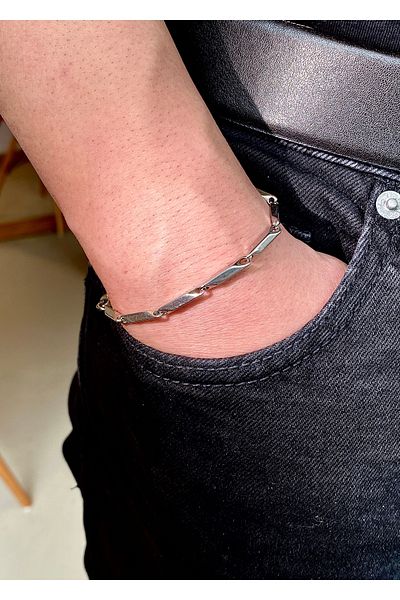 Tixy Pixy 316L Stainless Steel Match Model Silver Men's Bracelet