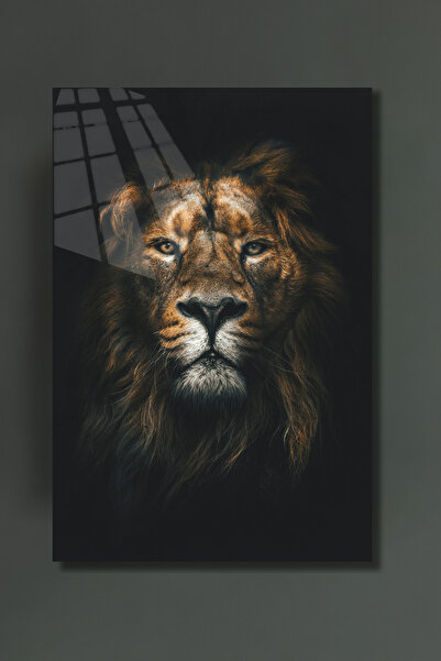 glassartdesign Lion Glass Painting 8 - Pictură Modernă-Cadou de birou