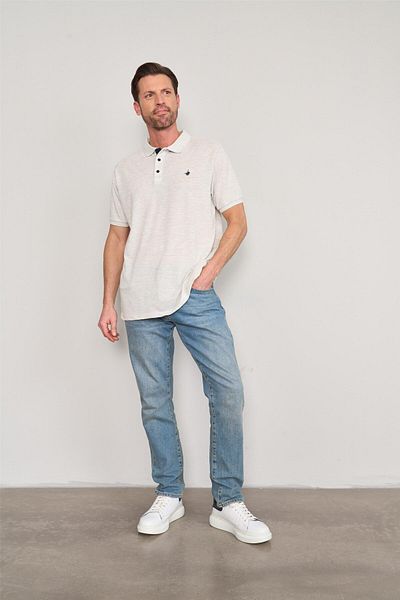 Çetinkaya Chester Polo 3047-L Men's Polo Neck Combed Pique T-Shirt Karmelange