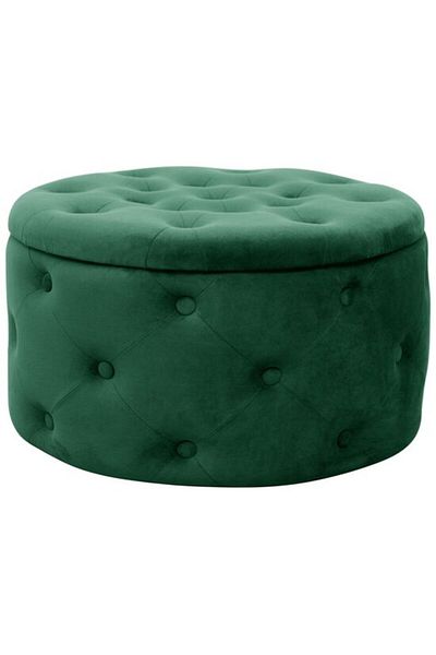 Avex Scaun, rotund, cu spațiu de depozitare, catifea, verde, max. 80 kg, 55x30 cm, Alia, Akord