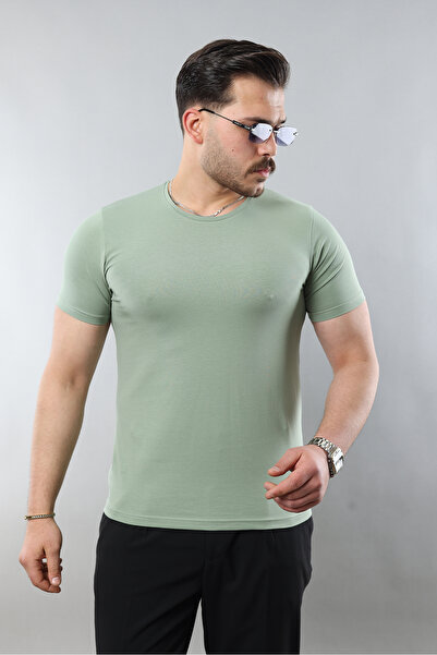 STOCX Men's 100% Cotton Slim Fit Slim Fit Crew Neck Basic T-Shirt