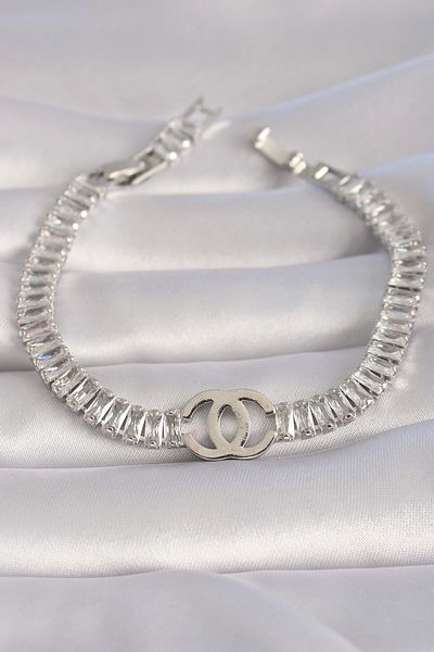 Skygo Rice Silver Color Zircon Stone Waterway Model VIP Series Women's Bracelet - TJ-BB5984
