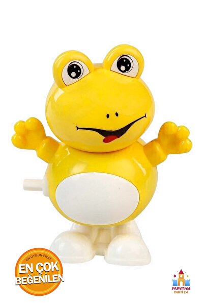 PapatyamPartiEvi لعبة شخصية الضفدع - لعبة أطفال ممتعة وآلية صفراء
