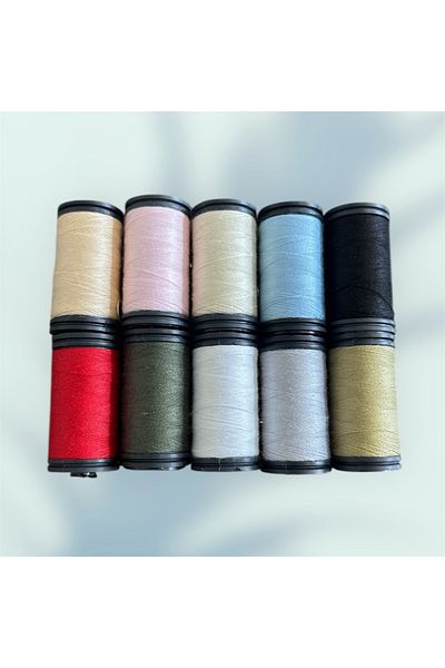 OZN AKSESUAR Box of 10 Sewing Threads, Quality Threads, Sewing Thread Set, Mini Spool Colored Sewing Threads