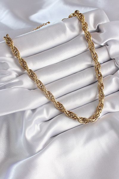 Skygo 316L Steel Gold Color Knitted Twist Chain Model Women's Necklace - TJ-BKO8344
