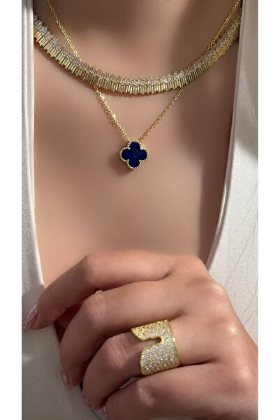 Luna Argento TAŞLI KALIN GERDANLIK KOLYE 925 AYAR GÜMÜŞ