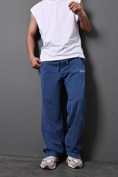 Slatra Men's Blue Printed Washed Baggy Fit Tracksuit