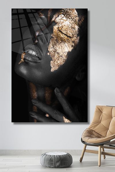 glassartdesign Tablou de sticlă pentru femei negre - Tablou modern