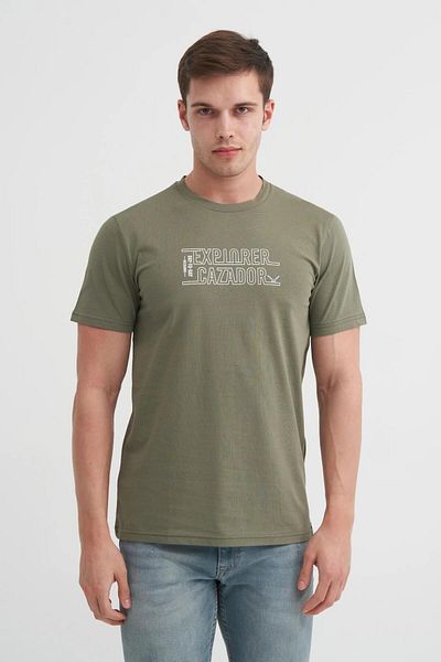 Cazador Βαμβακερό μπλουζάκι με λαιμόκοψη Slim Fit