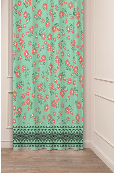 GREENDECOR Flori Frunze Patrate Linii geometrice Model Design special Digital cu imprimeu (O singură aripă) Fundal Cortina