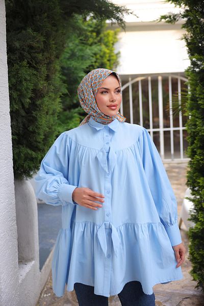 Nergis Neva Butik Casual Tunic with Bow
