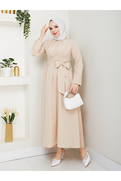 Giza Giyim Γυναικείο φόρεμα χιτζάμπ με κουμπιά με σταθερή ζώνη με κουμπιά