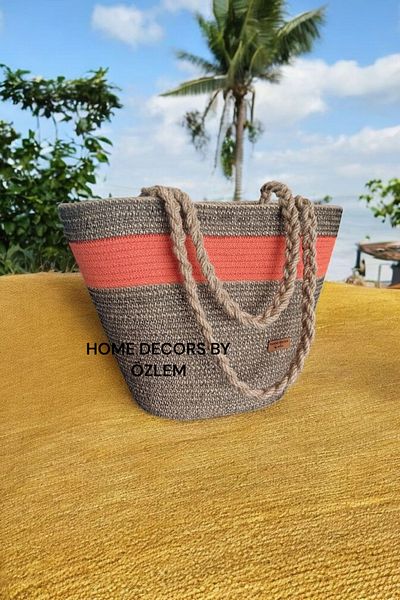 home decors by özlem Handcrafted straw shoulder bag beach bag daily handbag