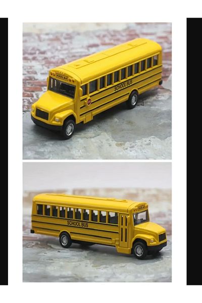 Ax Axentia Toy Metal Bus School Shuttle Bus Scholl Bus 14cm