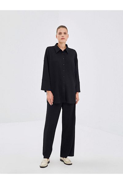 LC Waikiki Lcw Modest Textured Oversize Women's Shirt Tunic (S5)