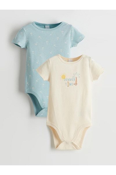 LC Waikiki Lcw Baby Printed Baby Boy Snap Fastener Body 2-Pack (S5)