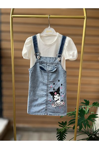 Lomix kids Rochie pentru fetiță cu geantă cu personaj Kuromi – 3 piese