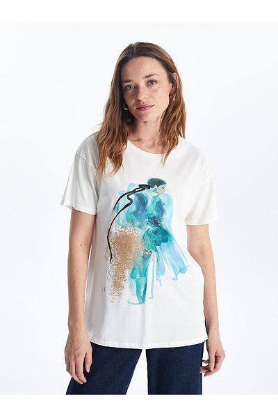 LC Waikiki Lcwaikiki Classic Crew Neck Printed Women's T-Shirt (S5)