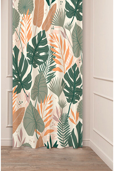 GREENDECOR Frunze verde bej cu model minimalist boem design special digital c...