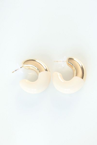 Skygo Ccb Cream Gold Double Color Earrings - Tj-Bkp8870