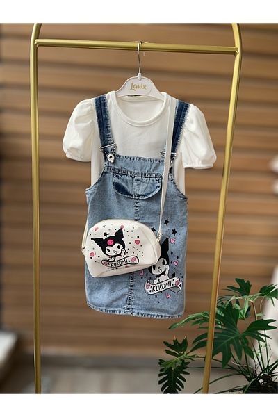 Lomix kids Rochie pentru fetiță cu geantă cu personaj Kuromi – 3 piese