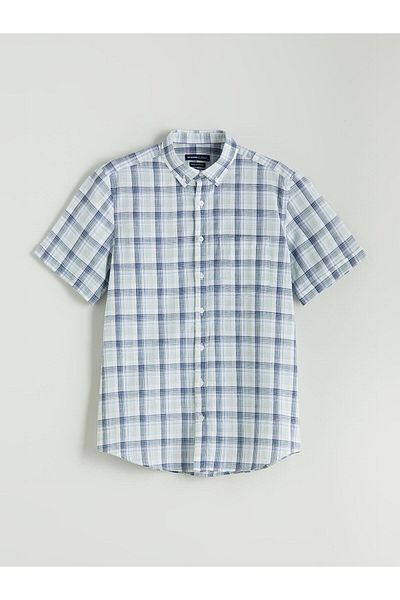 LC Waikiki Ανδρικό κοντομάνικο καρό πουκάμισο LCWAIKIKI Classic Regular Fit (S5)