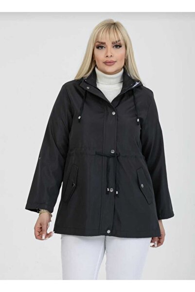 GüneşIşığı KADIN KAPÜŞONLU,ASTARLI,SUYA DAYANIKLI TRENÇKOT