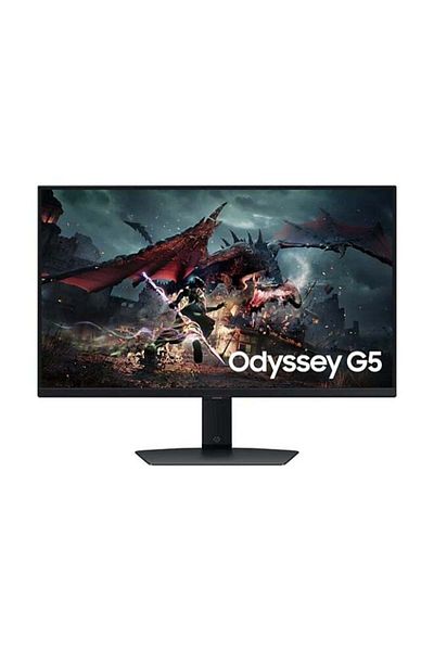 Samsung شاشة ألعاب Odyssey G5 DG502 مقاس 27 بوصة، شاشة 2K QHD IPS، معدل تحديث 180 هرتز، 1 مللي ثانية (GtG)