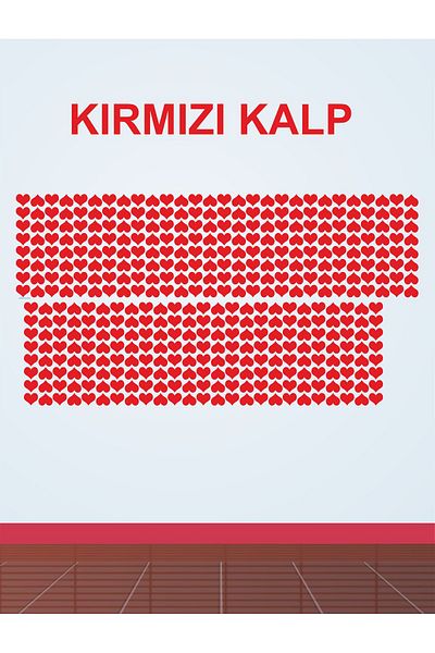 Göktuğ Hediyelik 420Pcs 2cm Adhesive Heart Shaped Red Sticker Label Gift Packaging Party Gifts