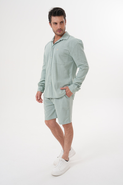 Catto Peak Summer Top and Bottom Set 100% Cotton Oversize Shorts Shirt