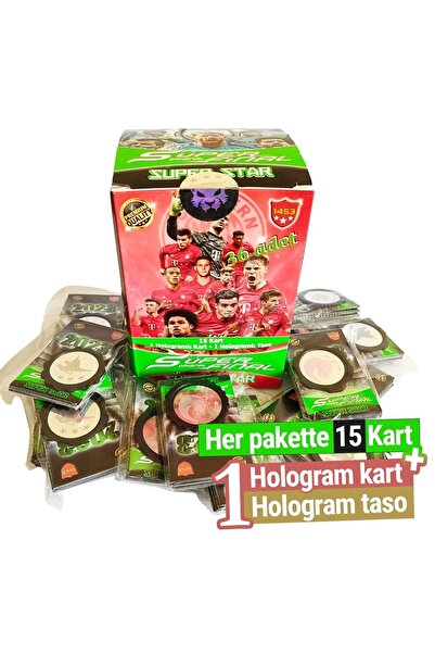 AKSAN 150 Adet Süper Final Süper Star Futbolcu Kartı + 10 Adet Hologramlı Kart + 10 Adet Hologramlı Taso