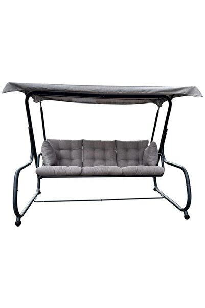 Avex Κούνια κήπου, 3 θέσεις, γκρι, 215x130x175 cm, επενδεδυμένα μαξιλάρια, μέ...