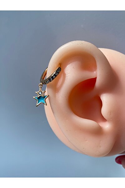 kurukafagift Çelik Tekli Yıldız Piercing Sallantılı Helix Kıkırdak Lob