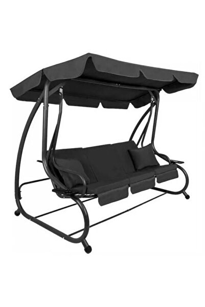 Avex Balansoar de grădină, Springos, 3 locuri, cu plasă de insecte, gri, 215x125x165 cm, funcție pat, max 280 kg