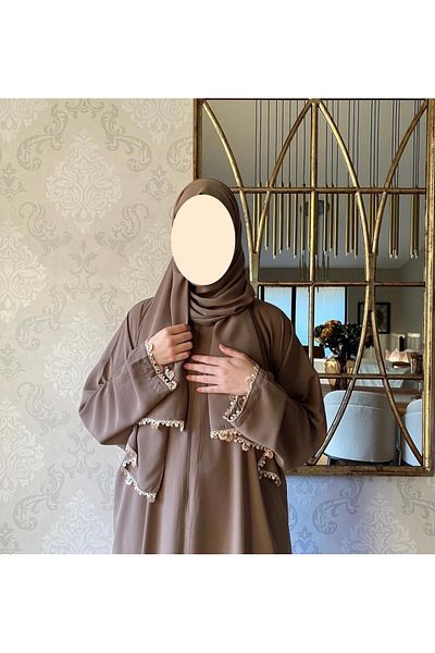 Nimet Abla Butik Hand Embroidered Prayer Robe Suit