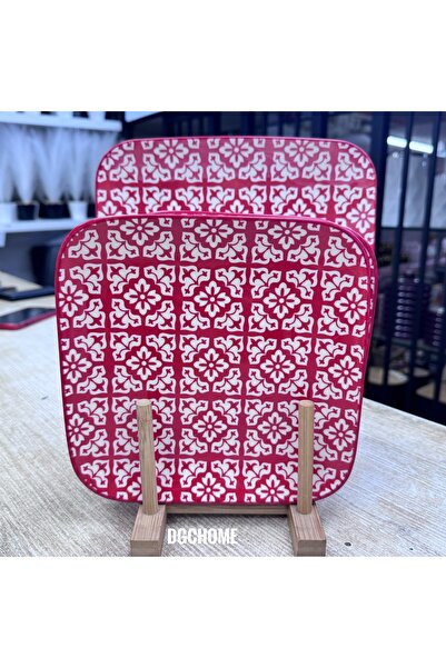 DGCHOME طقم كيك مكون من 7 قطع باللون الأحمر