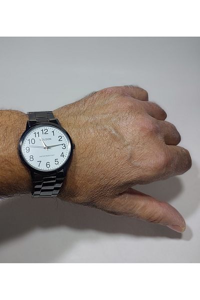 Paradise Classic Steel Black Color Display Men's Wrist Watch