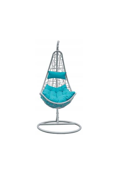 Bijumix Aksesuar Κρεμαστή πολυθρόνα κούνιας, πολυρατάν, γκρι/μπλε, μέγιστο 12...