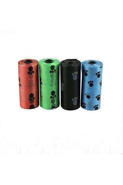 tedaks Set of 4 Pets Paw Patterned Cat Dog Poop Bags