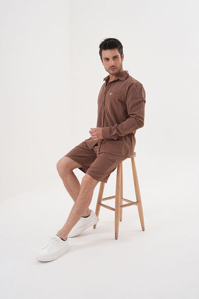 Catto Peak Summer Top and Bottom Set 100% Cotton Oversize Shorts Shirt
