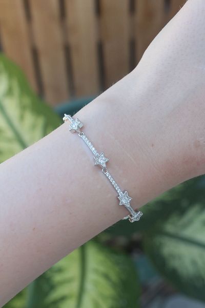 Skygo Vip Series Brass Zircon Stone Silver Color Halley Model Bracelet - Tj-Bb6061