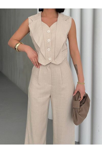 Nisa Luxury Boutique Women's Front Buttoned Vest Suit