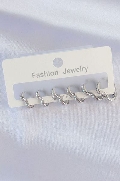 Skygo Brass Silver Color Heart Model Earring Set - Tj-Bkp8993