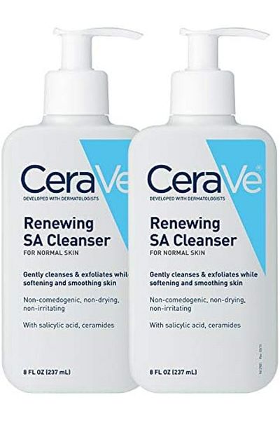 CeraVe Salicylic Acid Cleanser | 8 Ounce (Pack of 2) | Renewing Exfoliating Face Wash with Vitamin D