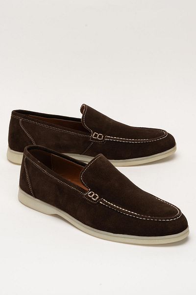 Liger Men's Genuine Leather Nubuck Leofar Shoes Brown